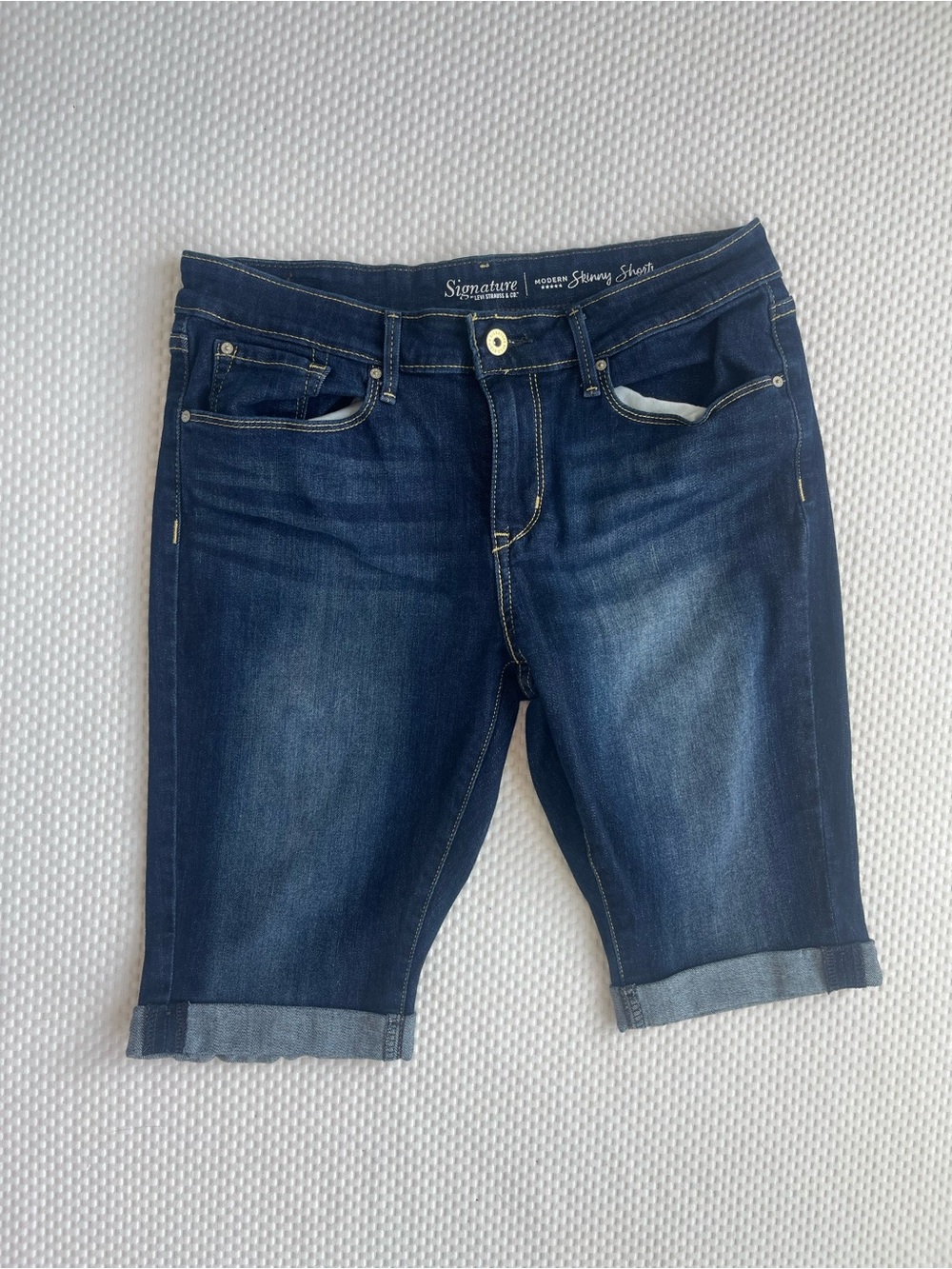 Signature by Levi Strauss Dark Blue Denim Bermuda Shorts
